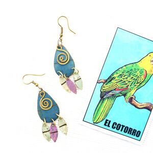 Lightweight Tin Dangle Earrings
